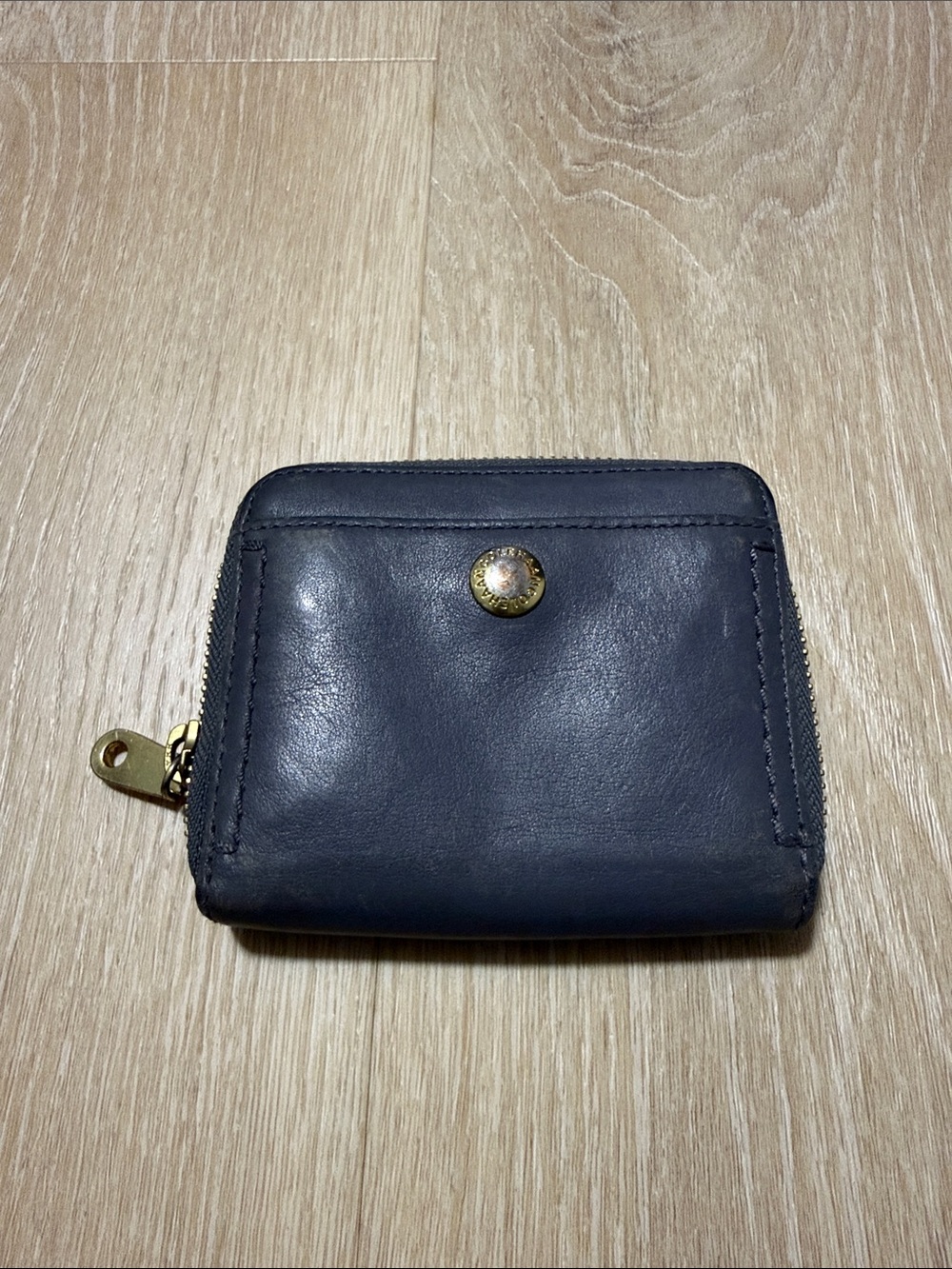Cole Haan Navy Leather Zip & Snap Card Case